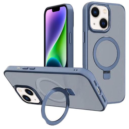 iPhone 14 Plus Kalebol Metal Lens Frame MagSafe Case Sierra Blue - 1