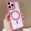 iPhone 16 Pro Max Rhinestone MagSafe Case Rose Gold Large Lens Hole - 1