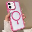 iPhone 12 mini Rose Gold Rhinestone MagSafe Case with Large Lens Hole - 1