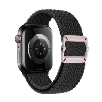 Apple Watch Band 46/49/45/44mm Double Loop Nylon Braid Black - 1