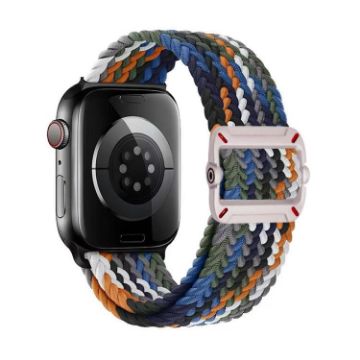 Apple Watch Band 46/49/45/44mm Double Loop Nylon Braid Denim Blue - 1