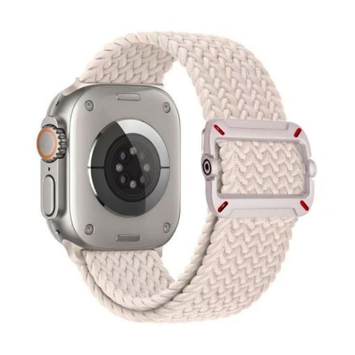 Apple Watch Band 42/41/40/38mm Double Loop Nylon Braid - Starlight White - 1