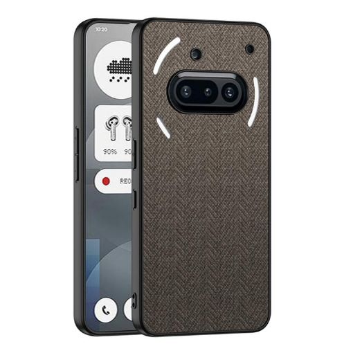 GKK Skin Feel Leather Nylon Phone Case for Nothing Phone 3a - Brown - 1