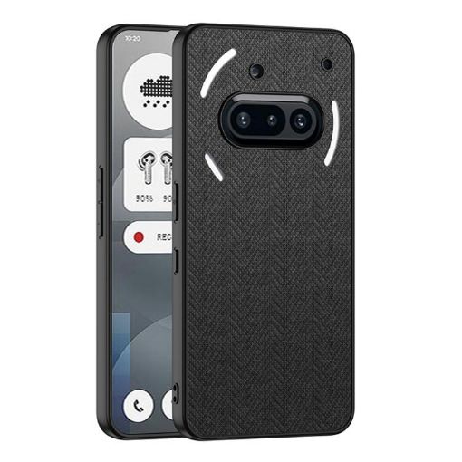 GKK Skin Feel Leather Nylon Case for Nothing Phone 3a - Black - 1