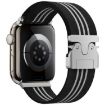 Braided Nylon Watch Band for Apple Watch 42-49mm, Black White - 1