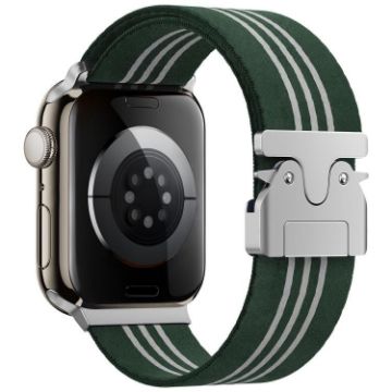 Apple Watch 38/40/41/S10 42mm Green White Nylon Braided Band - 1