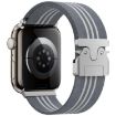 Apple Watch 38/40/41/S10 42mm Grey White Nylon Braided Band - 1