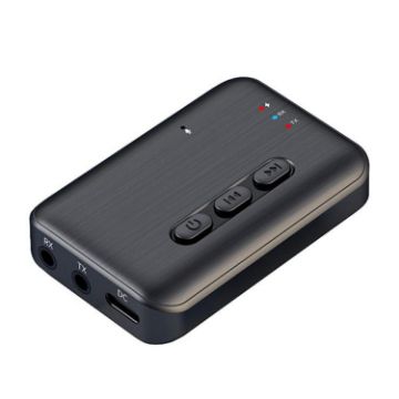 2 in 1 Car Bluetooth AUX Receiver Transmitter Audio Adapter - Black - 1