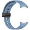Samsung Galaxy Watch 8/8 Classic Magnetic Black Buckle Silicone Band Blue - 4