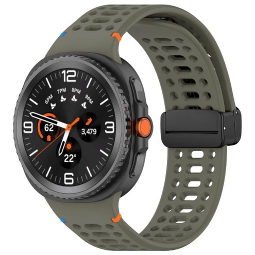 Samsung Galaxy Watch 8/8 Classic Magnetic Buckle Silicone Band Green - 1