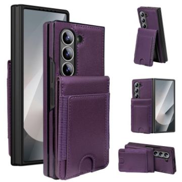 Samsung Galaxy Z Fold6 Leather Case with Card Holder & Tempered Film - 1