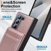 Samsung Galaxy Z Fold5 Rose Gold Leather Case with Card Holder & Film - 5