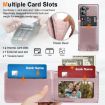 Samsung Galaxy Z Fold5 Rose Gold Leather Case with Card Holder & Film - 6