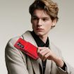 Samsung Galaxy Z Fold5 Red Leather Case with Card Holder & Tempered Film - 8