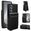 Samsung Galaxy Z Fold7 Leather Case with Card Holder & Tempered Film - Black - 1