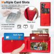 Samsung Galaxy Z Fold7 Red Leather Case with Card Holder & Tempered Film - 6