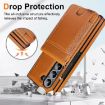 Samsung Galaxy Z Fold7 Leather Case with Card Holder & Tempered Film - Brown - 3