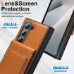 Samsung Galaxy Z Fold7 Leather Case with Card Holder & Tempered Film - Brown - 5