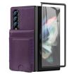 Samsung Galaxy Z Fold4 Leather Case with Card Holder & Tempered Film - 2