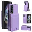 Samsung Galaxy Z Fold4 Light Purple Leather Case with Card Holder & Film - 1