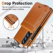 Samsung Galaxy Z Fold4 Leather Case with Card Holder & Tempered Film - Brown - 3