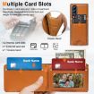 Samsung Galaxy Z Fold4 Leather Case with Card Holder & Tempered Film - Brown - 6