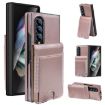 Samsung Galaxy Z Fold3 Rose Gold Leather Case with Card Holder & Film - 1