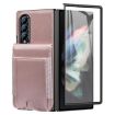 Samsung Galaxy Z Fold3 Rose Gold Leather Case with Card Holder & Film - 2