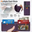 Samsung Galaxy Z Fold3 Dark Purple Leather Case with Card Holder & Film - 6