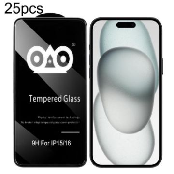 iPhone 16/15 Shockproof Edge Airbag Tempered Glass Film - 25pcs - 1