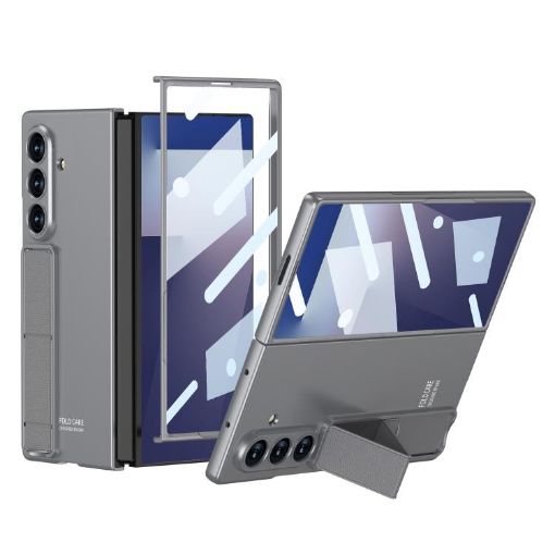 Samsung Galaxy Z Fold7 5G Ultra-thin Full Cover Case with Bracket - Grey - 1