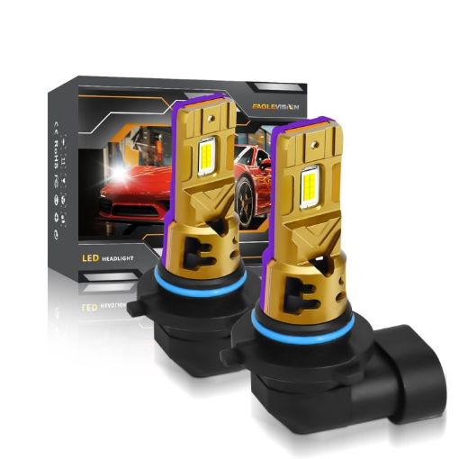 9006 LED Headlight Bulb 35W 3000LM 6500K IP68 Waterproof 2pcs/Pack Gold - 1