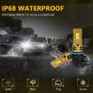 9006 LED Headlight Bulb 35W 3000LM 6500K IP68 Waterproof 2pcs/Pack Gold - 4