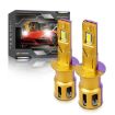 H1 2pcs 35W 3000LM 6500K IP68 Waterproof Car LED Headlight Bulb Gold - 1
