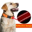 Reflective Nylon Pet Collar with Black Buckle, Size M, Orange - 5