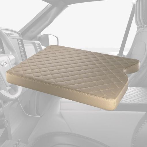 Beige Leather Armrest Cover for Ford F150 2015-2022 - 1