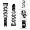 Fitbit Versa 4/3/Sense 2 Diamond Metal Watch Band 20mm Black - 3