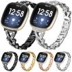 Fitbit Versa 4/3/Sense 2 Diamond Metal Watch Band 20mm Black - 6