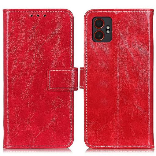 Samsung Galaxy XCover7 Pro Red Retro Leather Phone Case - 1