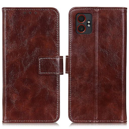 Samsung Galaxy XCover7 Pro Leather Case - Retro Crazy Horse Texture Brown - 1