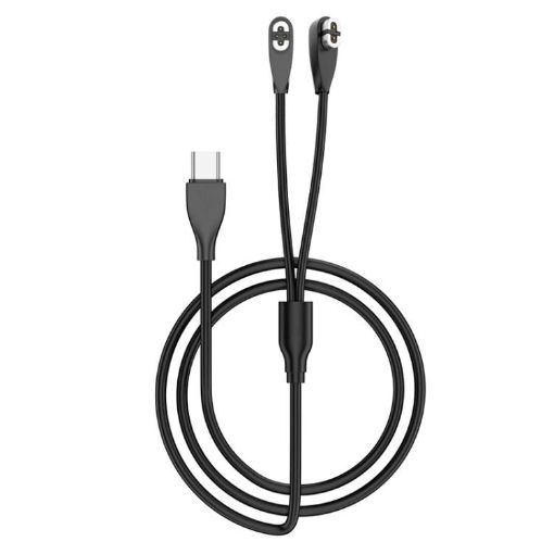 Type-C to 2/4 Pin Magnetic Charging Cable for Shokz Earphone (Black) - 1
