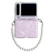 Huawei Pura X Pink Phone Case with Bracelet & Pearlescent Shell Texture - 1