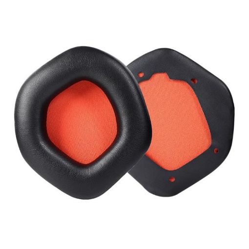 Replacement Earpads for ASUS ROG Strix 7.1 - Black Orange Protein Leather - 1