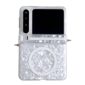 Huawei Pura X MagSafe Phone Case - White Pearlescent Shell Texture - 1