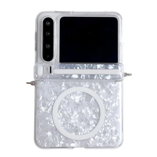 Huawei Pura X MagSafe Phone Case - White Pearlescent Shell Texture - 1