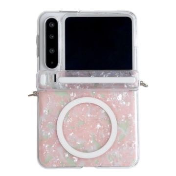 Huawei Pura X MagSafe Phone Case - Pink Green Pearlescent Shell Texture - 1