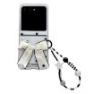 Motorola Razr 60/50 Glitter Dots Phone Case with Bow Bracelet - White - 1