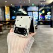 Samsung Galaxy Z Flip3 5G Case Glitter Dots Pattern with Bow Bracelet White - 3