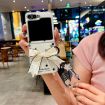 Samsung Galaxy Z Flip6 Case Glitter Dots Pattern with Bow Bracelet White - 2