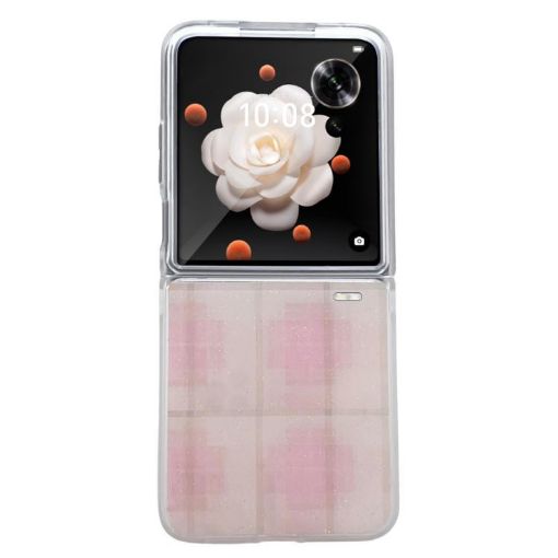 For Honor Magic V Flip Pink Glitter Powder Dots Pattern Phone Case - 1